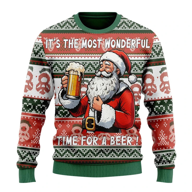 Fashion Beer Ugly Christmas Sweater For Women Clothes Hip Hop Bar Party Men Sweatshirts Casual Male Pullovers Beers Tracksuit - Matrix Studios