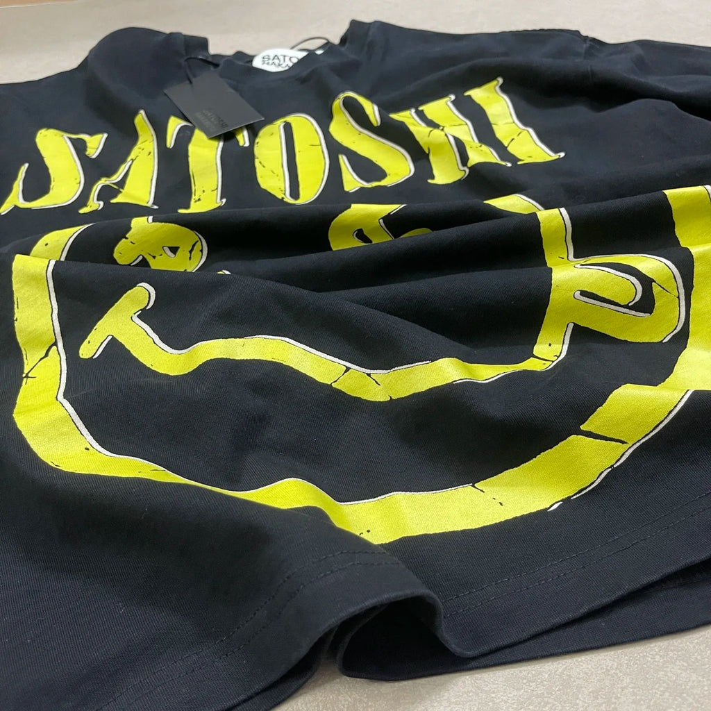 Black Satoshi Nakamoto Smiley Face T Shirt Men Women Best Quality 2026ss Tee Tops T-Shirt - Matrix-studios.com