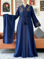 New Women Elegant Dress Chiffon Open Abaya with Zipper Muslim Women Dress Islamic Clothing Cardigan Abaya Women Muslim Dress - Matrix-studios.com
