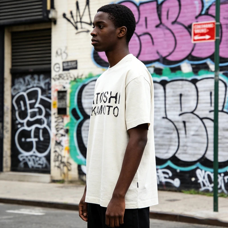 High Street Fashion Brand Satoshi Nakamoto Classic Letter Print Trendy Casual Washed Vintage Short-Sleeve T-Shirt Summer Top - Matrix-studios.com