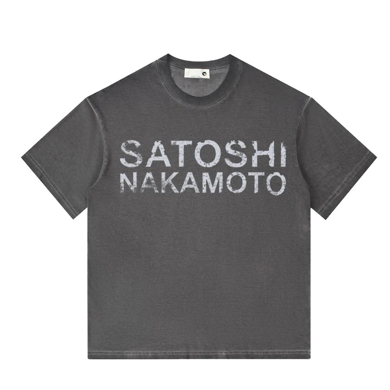 Men Oversized Satoshi Tank Top Vintage Washed Print Sleeveless Vest 26ss streetwear Y2K best quality cotton Unisex t shirt - Matrix-studios.com