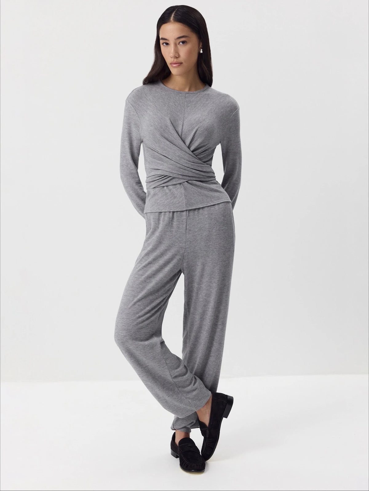 Hirsionsan Modal Soft Loose Sets Women 2026 Casual Two Pieces Long Sleeve T Shirts and High Waist Dresses Outfits Tracksuit - Matrix-studios.com