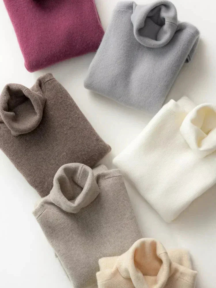 2026 Autumn Winter Turtleneck Sweater Women Thick Warm Soft Female Slim Pullovers Women Sweater Ladies Solid Versatile Knitted - Matrix Studios