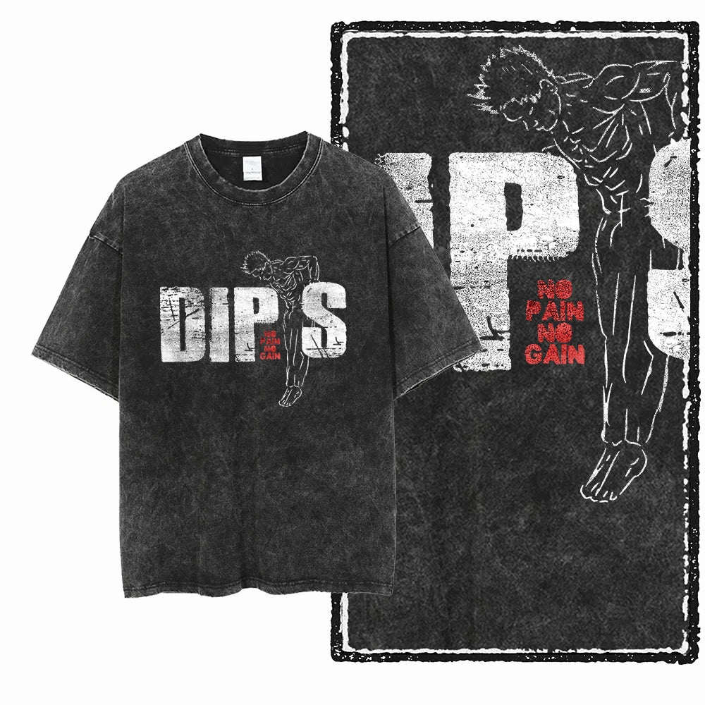 YG BODY BUILDING Printed Cotton Acid Washed Graphic Unisex T Shirt Cool CROSSFIT Streetwear Men Tshirts Big Size Tee for Men - Matrix Studios