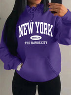 New York City Brooklyn Creative Letter Printed Female Hoodies Multicolor Loose Hoody Y2K Street Sportswear Fleece Hoodie Unisex