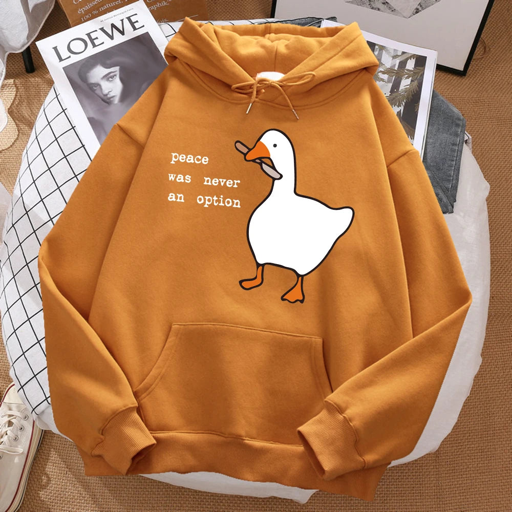Peace Was Never An Option Printed Hoosie Men Street Oversize Autumn Hooded Hipster Soft Hoodies Hip Hop Warm Sportswears - Matrix Studios