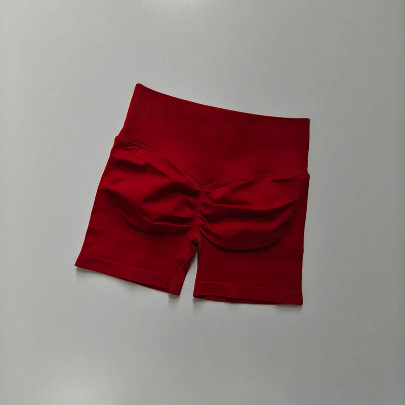 Peach Buttock Lifting Three-point Shorts Summer High Waisted Yoga Shorts Fashionable and Sexy Running Fitness Pants Solid Color - Matrix Studios