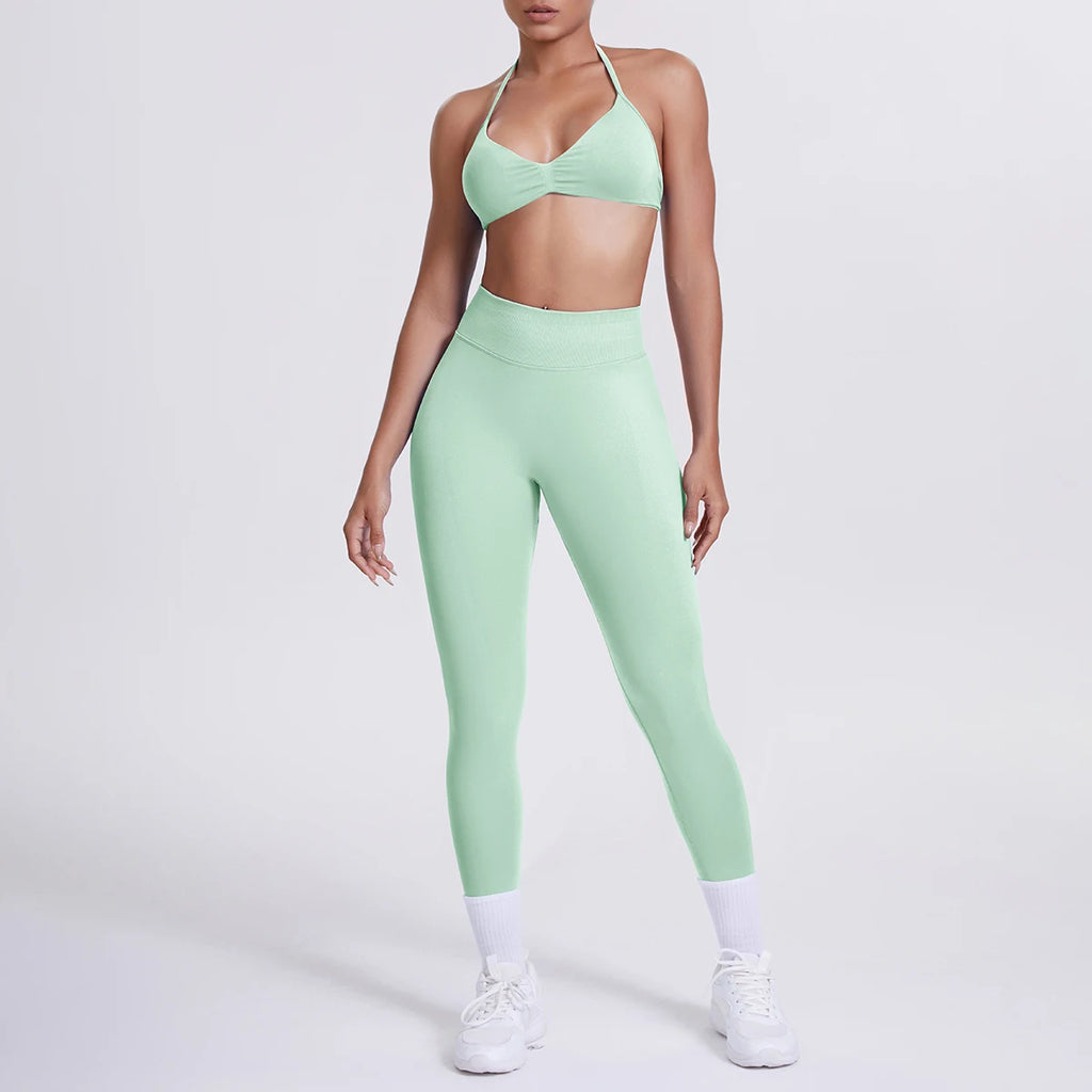 Women 2pcs Patchwork Sport Yoga Suit Training Sleeveless Sport Gym Tops Tummy Control Slimming Booty Leggings Yoga Suit Sports - Matrix-studios.com