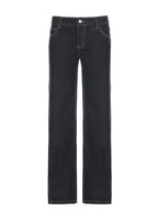 Women's Slim Fit Flared Jeans Y2K Vintage Low Rise Stretch Denim Pants with Embroidery Distressed Style for Everyday Outfits - Matrix-studios.com