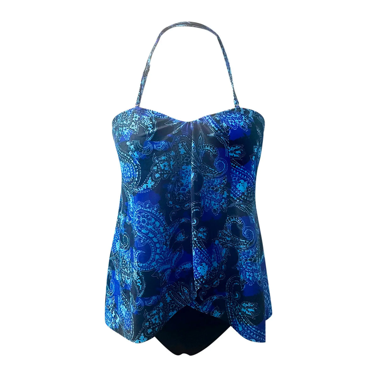 2024 New Split Swimsuit Women'S Printing Square Corner Tankini Swimwear Bathing Suit Halter Bikini Top Athletic Swim Pants - Matrix-studios.com