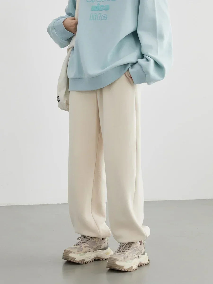CHIC VEN Women's Pant Loose Casual New High Waist Fleece Pant Thick Plush Warm Female Sports Trousers Autumn Winter 2023 - Matrix-studios.com
