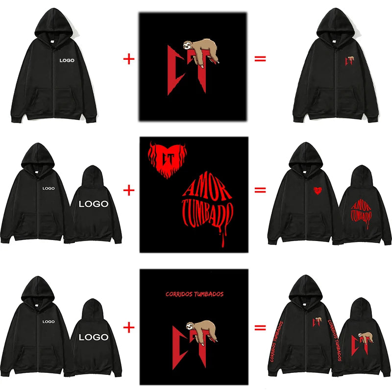 Customized Printed Men Women Zipper Up Hoodie Loose Casual Clothing Fashion Long Sleeve Hooded Pullover Personality Sweatshirts - Matrix Studios