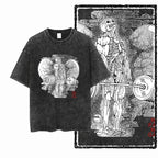 YG BODY BUILDING Printed Cotton Acid Washed Graphic Unisex T Shirt Cool CROSSFIT Streetwear Men Tshirts Big Size Tee for Men - Matrix Studios