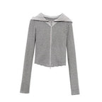 Tonngirls Y2k Japanese Hoodies Women Long Sleeve Striped Sweatshirt Streetwear American Striped Hoodies With Zipper E-girls - Matrix Studios