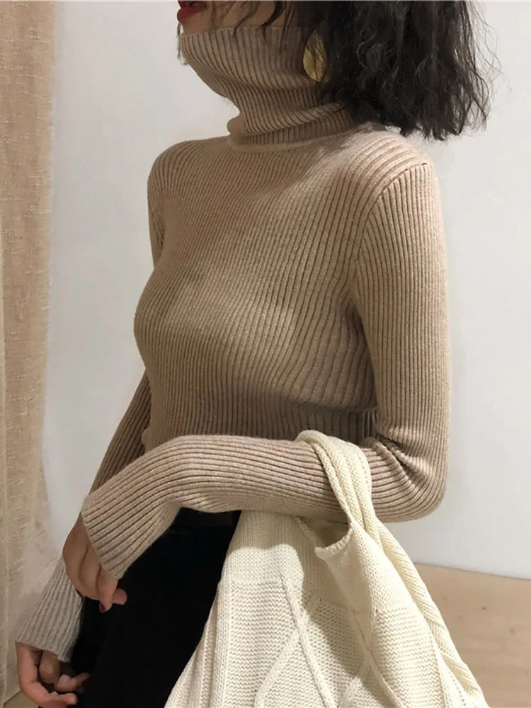 Turtleneck Sweater Womens 2026 Autumn Winter Tops Korean Slim Women Pullover Jumper Knitted Sweater Pull Femme Hiver Truien - Matrix-studios.com