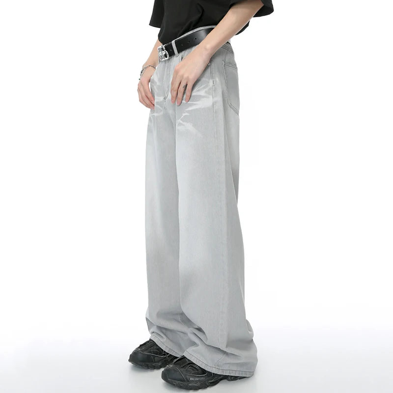 IEFB Straight Male Jeans Vintage Men's Denim Pants Tie-dyed Design Wide Leg Trousers Spring New Stylish Men Clothing 9C4276 - Matrix Studios