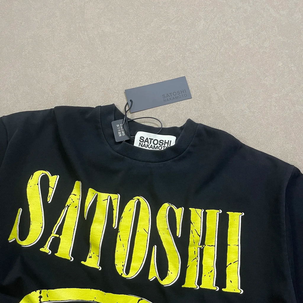 Black Satoshi Nakamoto Smiley Face T Shirt Men Women Best Quality 2026ss Tee Tops T-Shirt - Matrix-studios.com