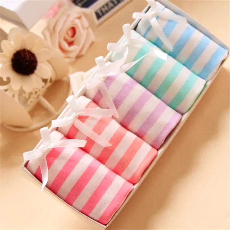 Japanese Anime Blue White Striped Panties Underwear Lolita Pink Briefs Lingerie Cute Soft Breathable Underpants Female Gifts New - Matrix Studios