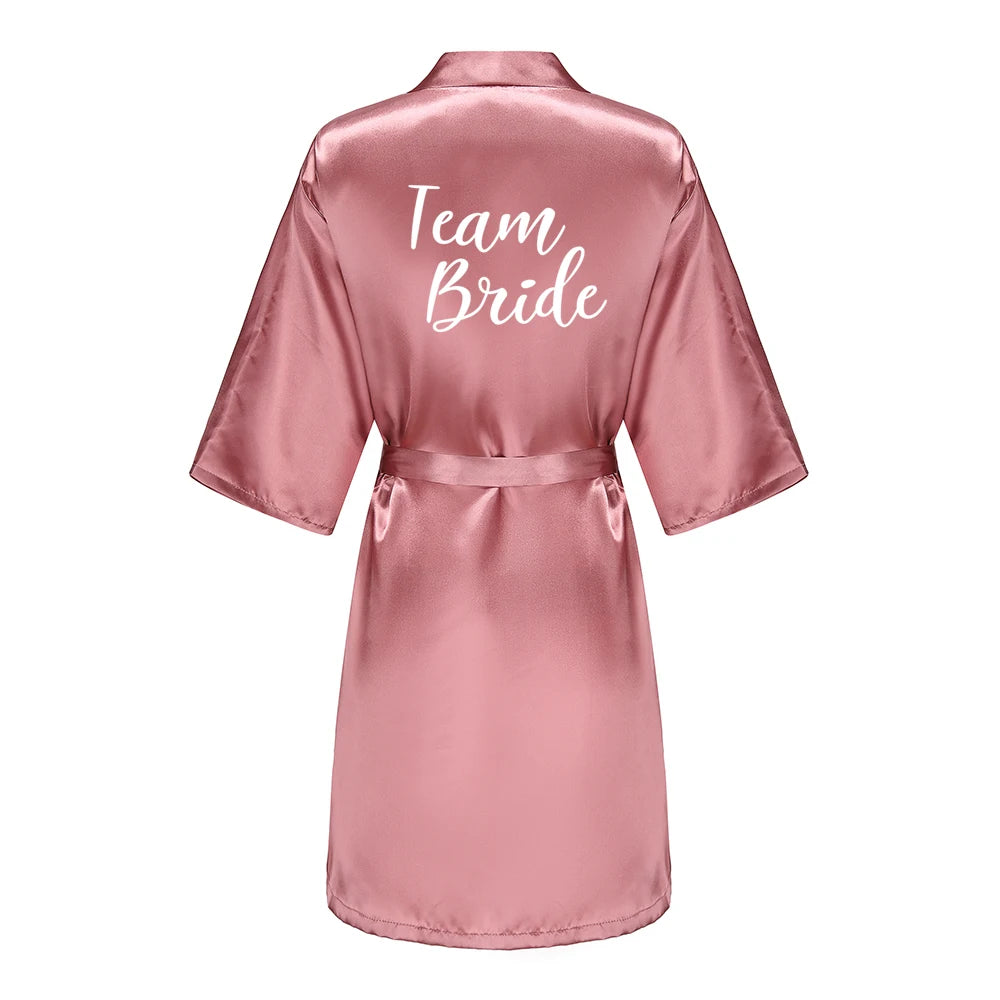 Wedding Bride Bridesmaid Robe Dressing Gown Sexy Women Bathrobe Nightgown Short Sleepwear Casual Flower Kimono Geisha M L XL - Matrix-studios.com