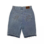 American Style Harajuku Retro Denim Shorts with Letter Embroidery Oversized Jeans Men Y2k Loose Casual Versatile Shorts Woman - Matrix Studios