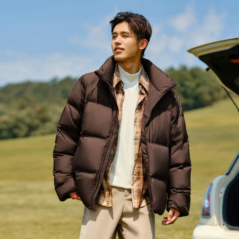 Semir Down Jacket Men Women 2026 Winter New Light Short Coat Three-Proof Thermal Puffer Coat Couple Top Trendy Down Jacket - Matrix Studios