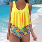 Swimsuits For Women Brazilian Bikinis Sets Two Piece Bikini High Waisted Bottom Bathing Suits With Ruffled Flounce Top Tankini - Matrix-studios.com