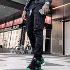 Men Street Elastic Denim Jeans Wash Solid Color Multi Pockets Cargo Pants Casual Slim Fit Daily Wear Joggers Mid Waist Trousers - Matrix Studios