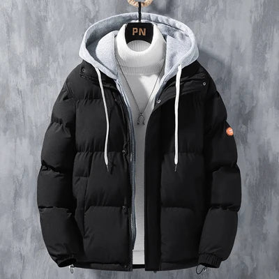 Winter Men's Padded Jackets Fashion Men Cotton Warm Down Hooded Parkas Coats Casual Men Thermal Windbreaker Coats Clothing 5XL - Matrix Studios