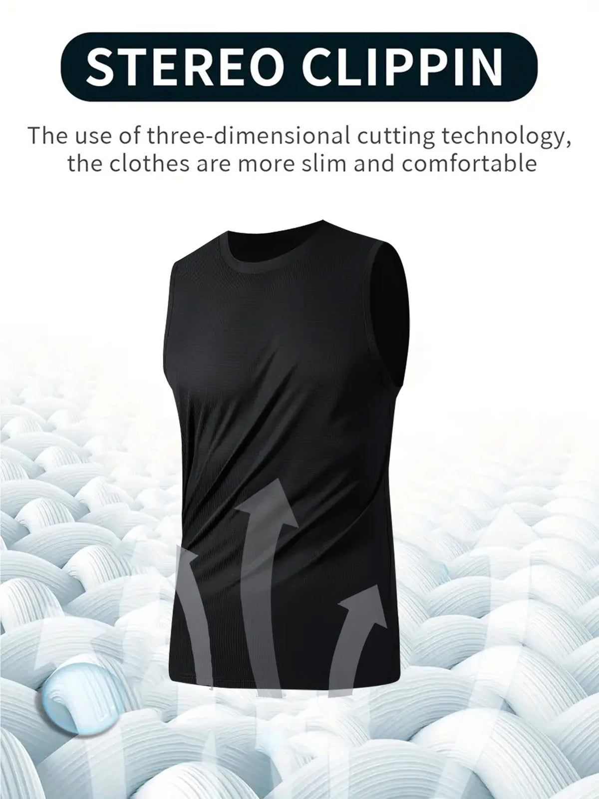 Men's Sports Vest Black 5-Piece Breathable Round Neck Slightly Elastic Fabric Pure Color Suitable for Spring, Summer and Autumn R - Matrix Studios