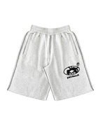 Summer Men Grey Cotton Y2K Hiphop Streetwear Shorts European Street Style Trendy Baggy Casual Cargo Urban Casual Wear Fashion