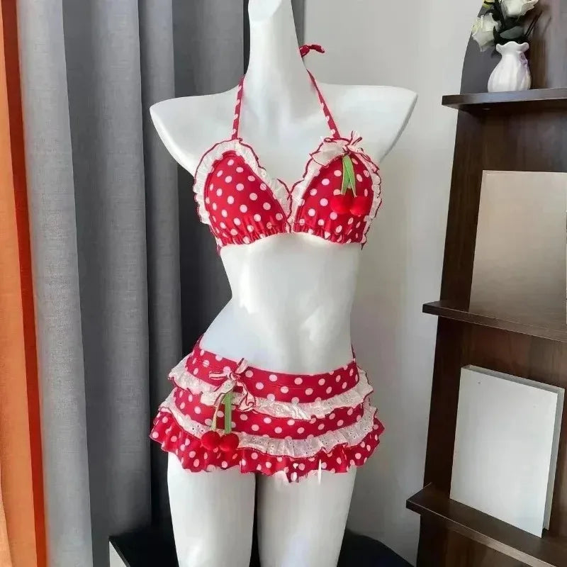Women Beach Style Bikini Swimwears 2-Piece Tankini Suits Halter V-Neck Tie Cami Top Bodycon Contrast Waistband Swim Beachwear - Matrix-studios.com