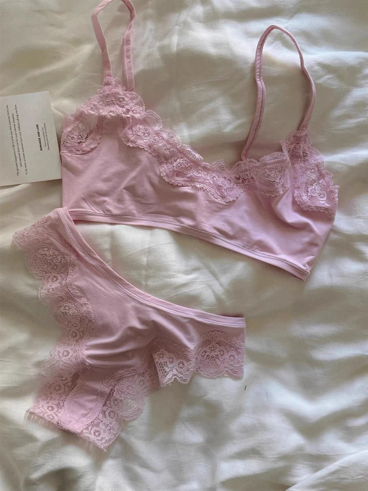 Lace Bra Set Woman Adjusted-strap Seamless Bras+Low Waist Panties Female Casual Simple Solid High Elasticity Lingerie Sets - Matrix-studios.com