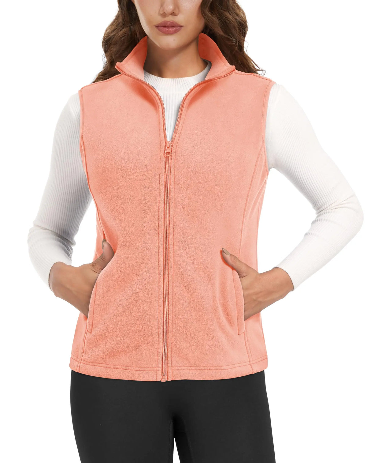 TACVASEN Autumn Winter Soft Warm Vest Womens Fashion Fleece Sleeveless Jacket Lightweight Outdoor Casual Zipper Front Waistcoat - Matrix Studios