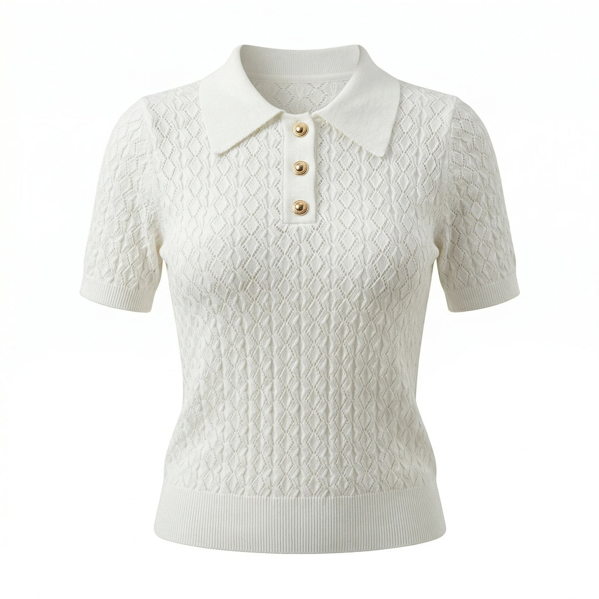 Smvp Ice Silk Polo Shirt 2026 Knitted Short Sleeve T-Shirts Lady New Chic Thin Unique Jacquard Women Tops Korean Style Clothing - Matrix-studios.com