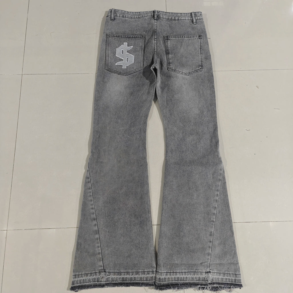 Vintage 2000s Statue of Liberty Jeans High Waisted Baggy Straight Denim Pant Streetwear Jean Hot Stamp Diamond Studded Y2k Pants - Matrix-studios.com