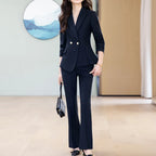 ZJYT Elegant Commuter Blazer Pants Set for Woman 2 Pieces Matching Sets Autumn 2026 Office Lady Work Jacket and Trousers Suit - Matrix-studios.com