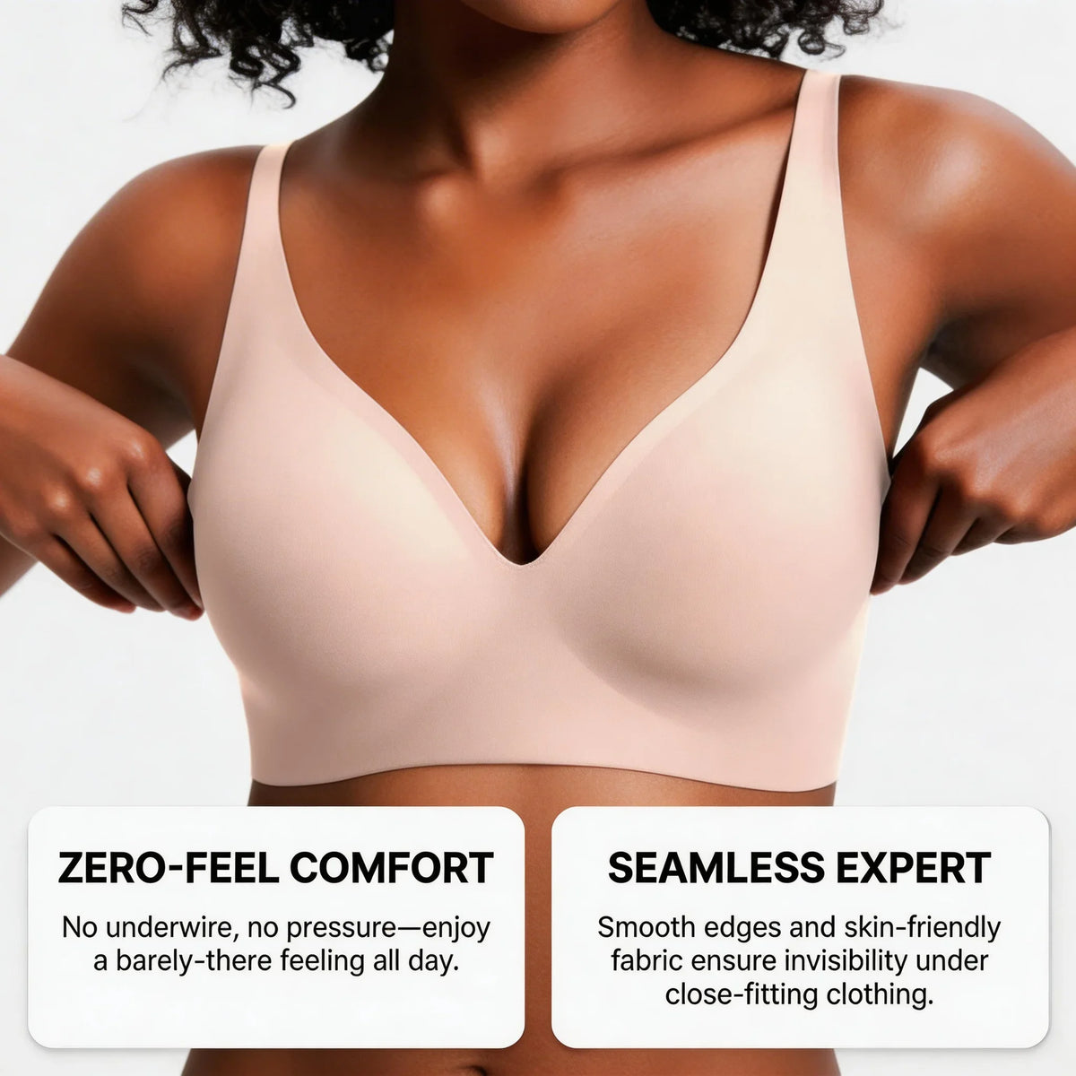 Zero Feel Jelly Wireless Seamless Bra for Women, Gentle All Day Shaping Support, Skin Friendly Breathable Seam Edge, Light Invisible Bra for Office Casual Daily Wear - Matrix Studios