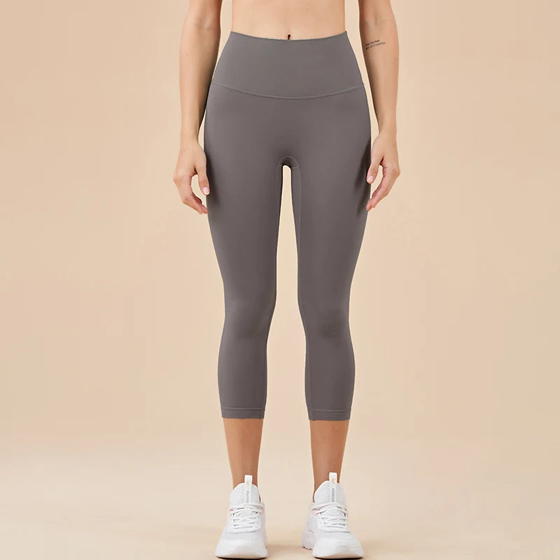 SOISOU Nylon Yoga Capri Pants Leggings Women's Pants Gym Sexy High Waist Tight Breathable Elastic Girl Sports Pants 13 Colors - Matrix-studios.com