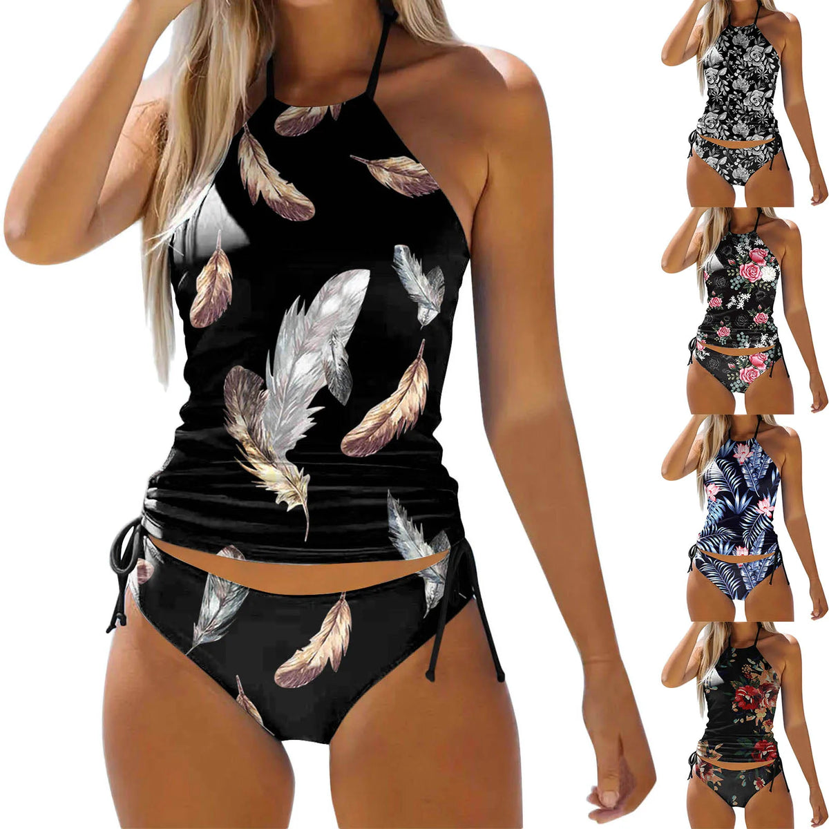 Bathing Suits For Girls Women'S Swimwear Tankini 2 Piece Normal Swimsuit Backless 2 Piece Printing Swimwear Plus Size Women - Matrix-studios.com