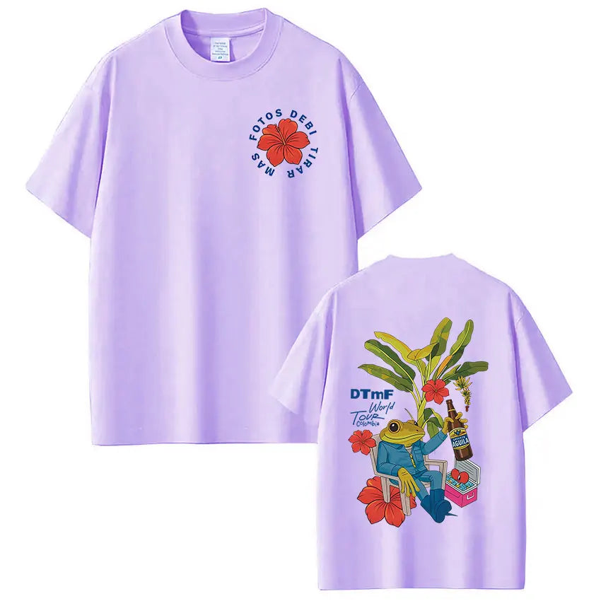 Rapper Bad Bunny T-shirt Debi Tirar Mas Fotos DTMF World Tour T Shirts Men's Women Fashion Vintage Hip Hop T-shirts Streetwear - Matrix Studios