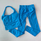 1-2pcs Gym Set Women Backless Tank Tops High Waist Scrunch Seamless Shorts High Waist Yoga Leggings Workout Sets Gym Suit - Matrix-studios.com