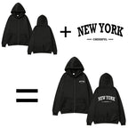 DIY Personalised customised logo, men's street hoodie, zip front sports sweatshirt, women's casual knitted hoodie, couple's gift - Matrix Studios