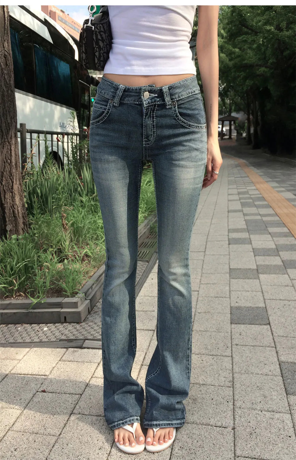Gothic Buddha Head Womens Jeans Y2K Clothes Hip Hop Pocket Embroidery Vintage Blue Baggy Jeans Low Waist Wide Leg Trousers - Matrix-studios.com