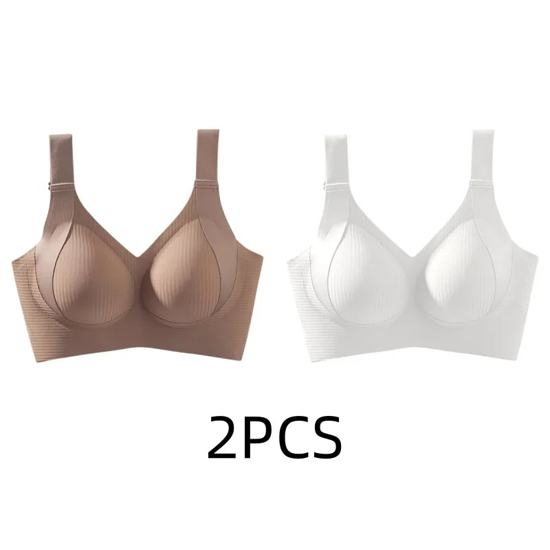 1/2PCS Women's Seamless Underwear, Thin Style, Large Breasts, Small Breasts, No Wires, Pull-up And Anti-sagging Large Size Bra - Matrix Studios
