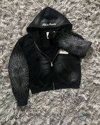 Autumn And Winter New Fashion Letter Embroidery Patch Zipper Sweater Women Y2K Harajuku Retro Gothic Casual Joker Sports Sweater - Matrix Studios
