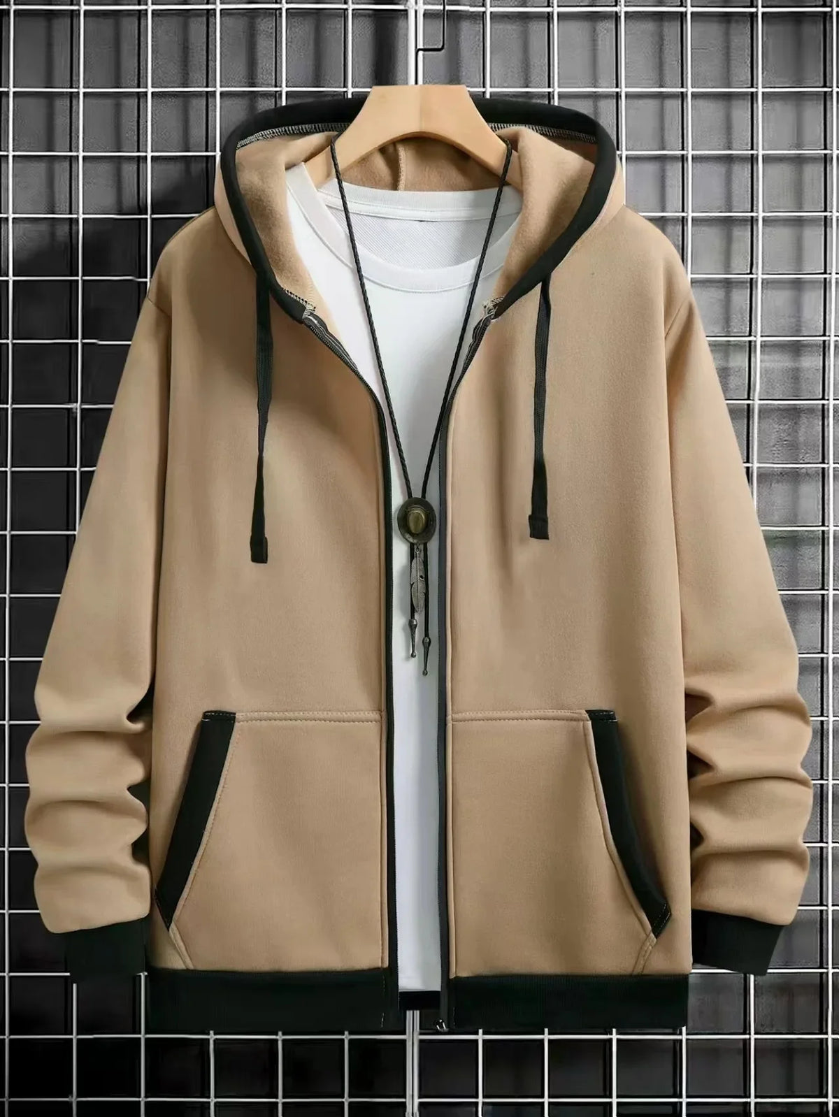 Thickened Men's Hooded Zipper Cardigan Casual Outerwear Fashionable Sweatshirt Autumn Winter New Arrival Cross-Border Style - Matrix Studios