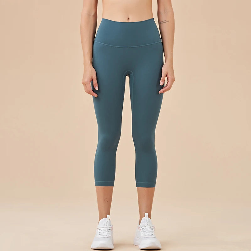 SOISOU Nylon Yoga Capri Pants Leggings Women's Pants Gym Sexy High Waist Tight Breathable Elastic Girl Sports Pants 13 Colors - Matrix-studios.com