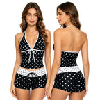 Women'S Swimsuit 2 Piece Polka Dot Tankini Swimsuit For Women Cute Bikini Top With Boyshorts Triangle Bathing Suit For Women - Matrix-studios.com