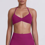 Sexy Neck Strap Bra for Woman Summer Breathable Backless Yoga Bra Women Fitness Solid Color Yoga Sports Bra Workout Top - Matrix-studios.com