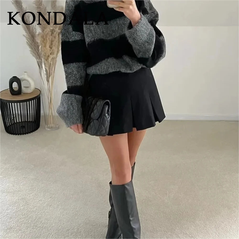 KONDALA 2026 Spring Summer Women Casual Tierred Mini Skirts Fashion Vintage Valentine‘s Day Ruffles Pleated Sexy Shorts Skirts - Matrix-studios.com